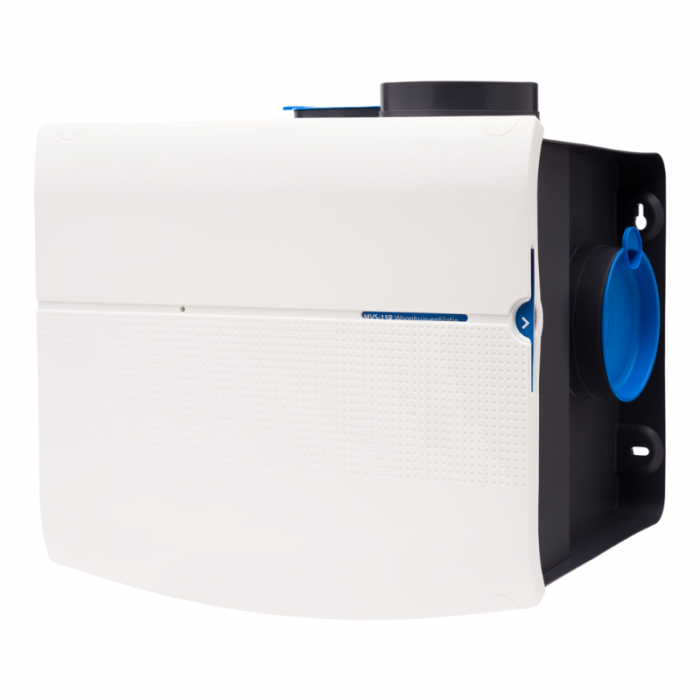 Orcon MVS-15RHB Wohnraumventilator - 550 m3/h - Randboden - mit integriertem Feuchtigkeitssensor und RF-Fernbedienung + 4 Luftventile