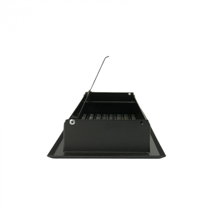 Bodenrost mit Volumenregler - 305 x 102 mm - Pulverstruktur - Stahl - Schwarz - RAL9005