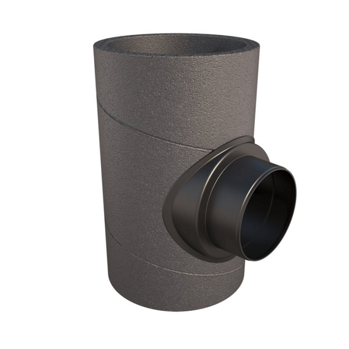 Isoliertes Rohrsystem T-Stück 90° – Ø 180 mm – Ø 125 mm