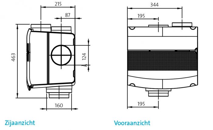 Orcon MVS-15RH CO2B Max Wohnhausventilator - 550 m3/h - mit Feuchtigkeits- und CO2 Raum Sensoren