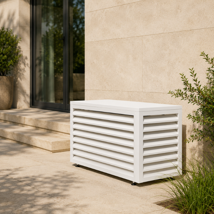 Aircover 1000 - RAL9016 - Luxus (Klimaanlage) Außeneinheit Verkleidung - 100 x 65 x 50 cm Aircover 1000 - RAL9016 - Luxus (Klimaanlage) Außeneinheit Verkleidung - 100 x 65 x 50 cm