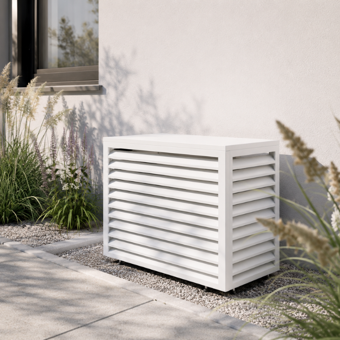 Aircover 1100 - RAL9016 - Luxus (Klimaanlage) Außeneinheit Verkleidung - 110 x 80 x 54 cm Aircover 1100 - RAL9016 - Luxus (Klimaanlage) Außeneinheit Verkleidung - 110 x 80 x 54 cm
