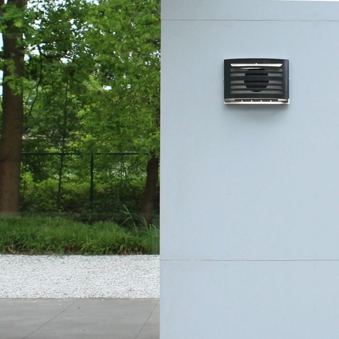 Design-Wetterschutzgitter PREMIUM LINE -ALFA- Ø 125 mm mit grobmaschigem Draht – SCHWARZ RAL7021