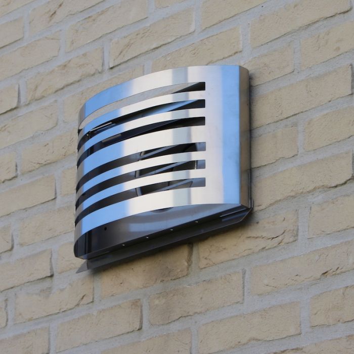 Design-Wetterschutzgitter PREMIUM LINE -ALFA- Ø 100 mm mit grobmaschigem Draht – Edelstahl Design-Wetterschutzgitter PREMIUM LINE -ALFA- Ø 100 mm mit grobmaschigem Draht – Edelstahl