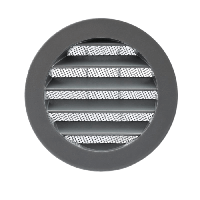 Rundes Lüftungsgitter Ø 100mm Aluminium mit feinmaschigem Fliegendraht