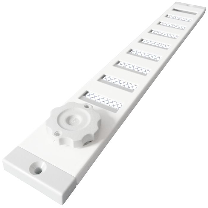 Abschließbares Schiebegitter Aluminium - Aufbaumontage 300 x 40 mm - weiß (3-3004W)