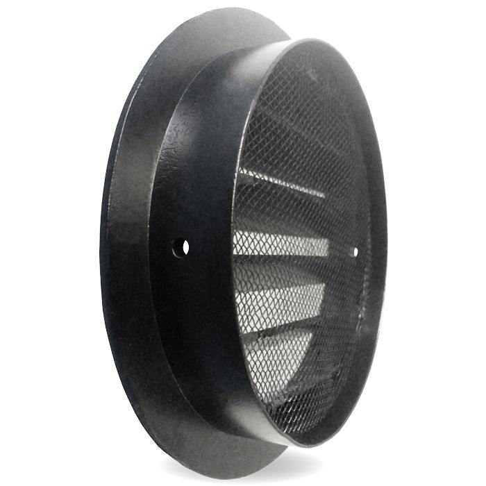 Rundes Außenluftgitter Ø 250 mm Aluminium mit feinmaschigem Draht - SCHWARZ Rundes Außenluftgitter Ø 250 mm Aluminium mit feinmaschigem Draht - SCHWARZ