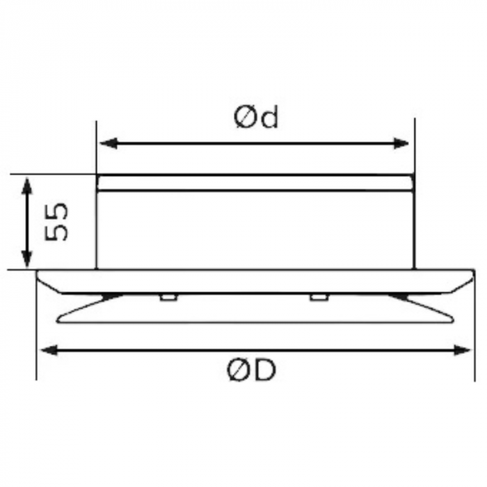Tellerventil Kunststoff - Zuluft - Ø 100 mm - mit Montage-Flansch - weiß