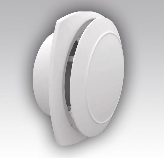 Tellerventil Kunststoff - Abluft - Ø 100 mm - mit Montage-Flansch - weiß