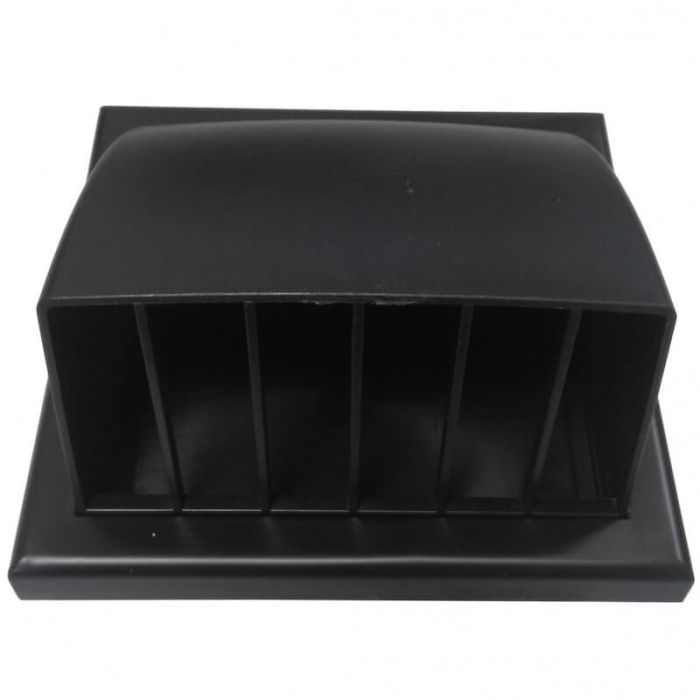 Kunststoff-Fassadenkappe mit Klappe - Schwarz - Anschluss Ø 125mm