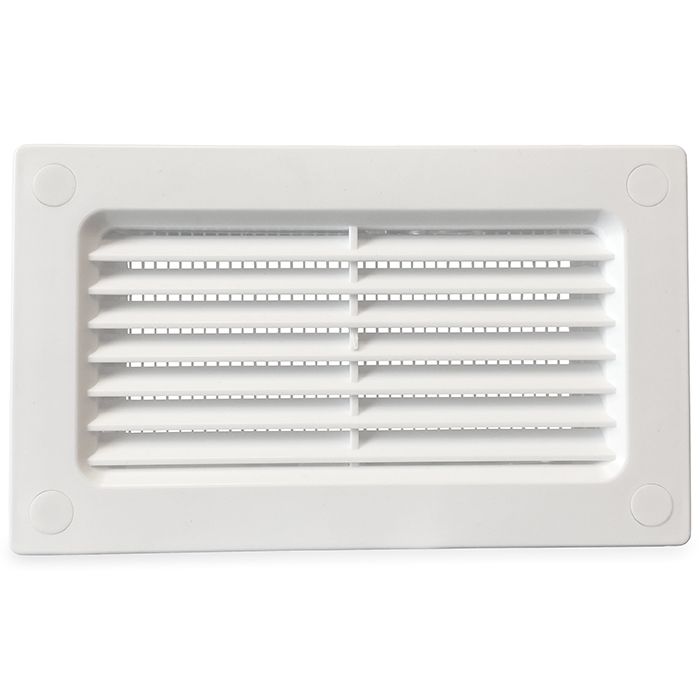 Kunststoff-Fassadenklappe (Außenanwendung) für Kanal 120 x 60 mm - WEISS