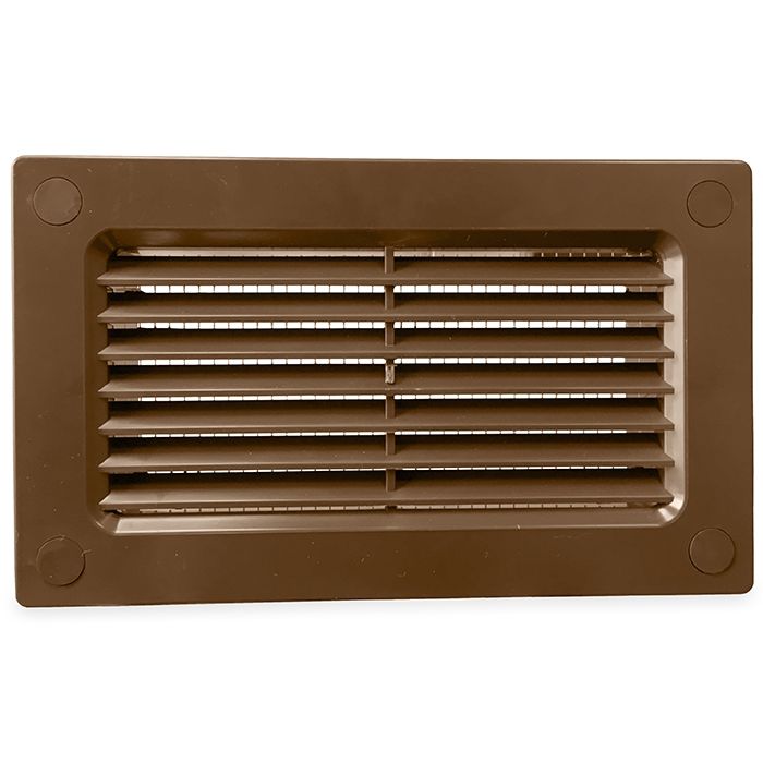 Kunststoff-Fassadenklappe (Außenanwendung) für Kanal 120 x 60mm - BRAUN