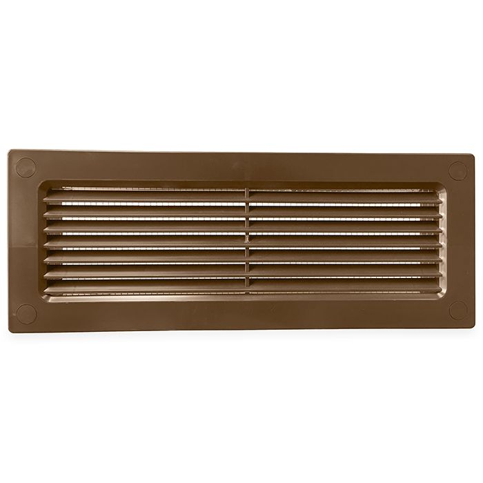 Kunststoff-Fassadenklappe (Außenanwendung) für Kanal 204 x 60mm - BRAUN