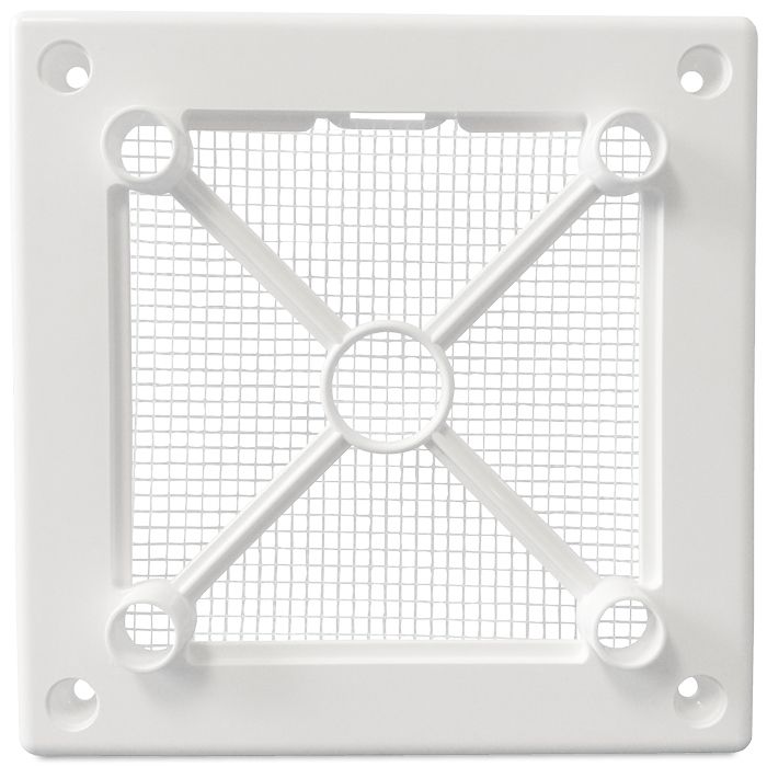 Design-Lüftungsgitter quadratisch (Abluft & Zuluft) Ø125 mm – GLAS flach – glänzendes Schwarz