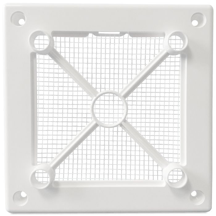 Design-Lüftungsgitter quadratisch (Abluft & Zuluft) Ø 125 mm – GLAS flach – matt Schwarz