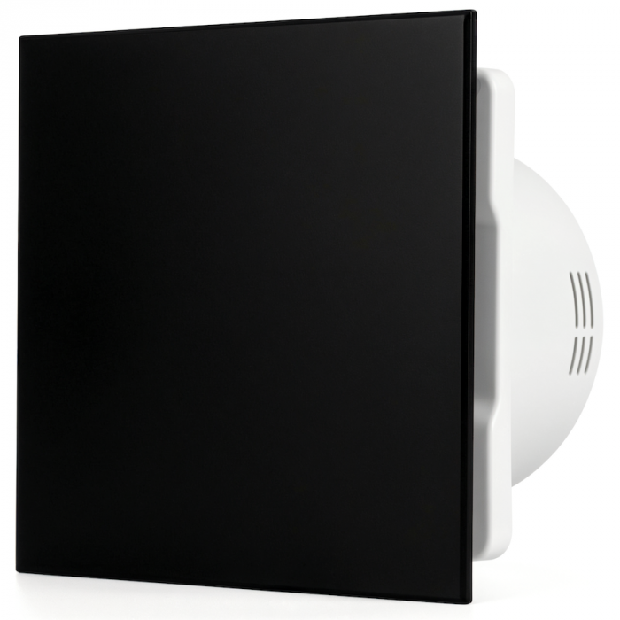 Whisper Pro-Design Badezimmerlüfter - Ø100 mm - Ein/Aus – flacher Kunststoff - Matt schwarz