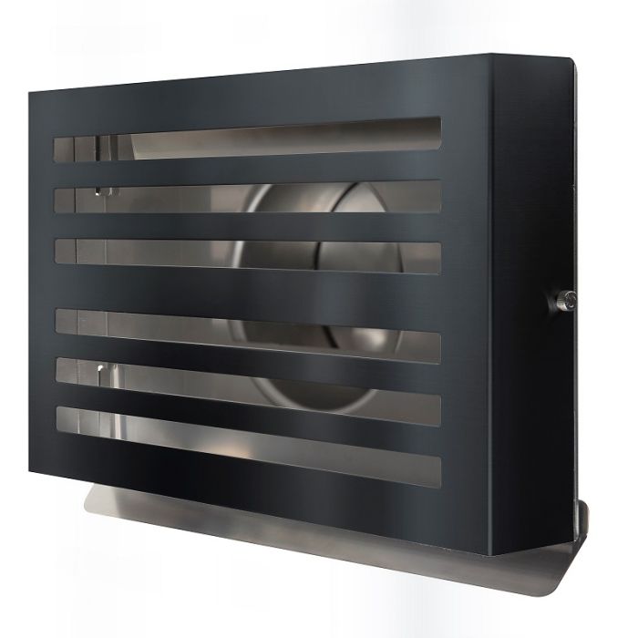 Design-Wetterschutzgitter PREMIUM LINE -BETA- Ø 150 mm mit Rückschlagklappe – SCHWARZ RAL7021