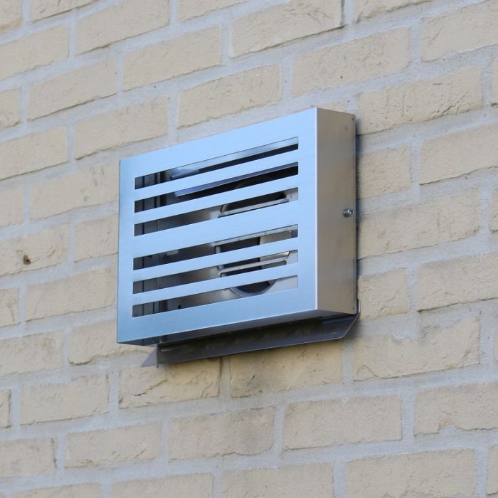 Design-Wetterschutzgitter PREMIUM LINE -BETA- Ø 150 mm mit grobmaschigem Draht – Edelstahl