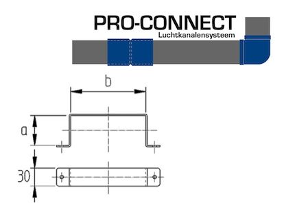 Montagebügel für Flachkanal 110 x 55mm - Stahl [Pro-C]
