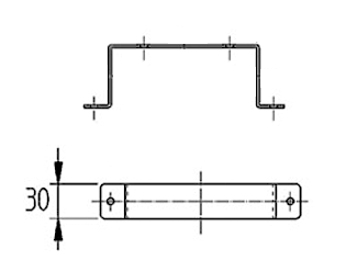 Montagebügel für Flachkanal 220 x 80 mm - Stahl