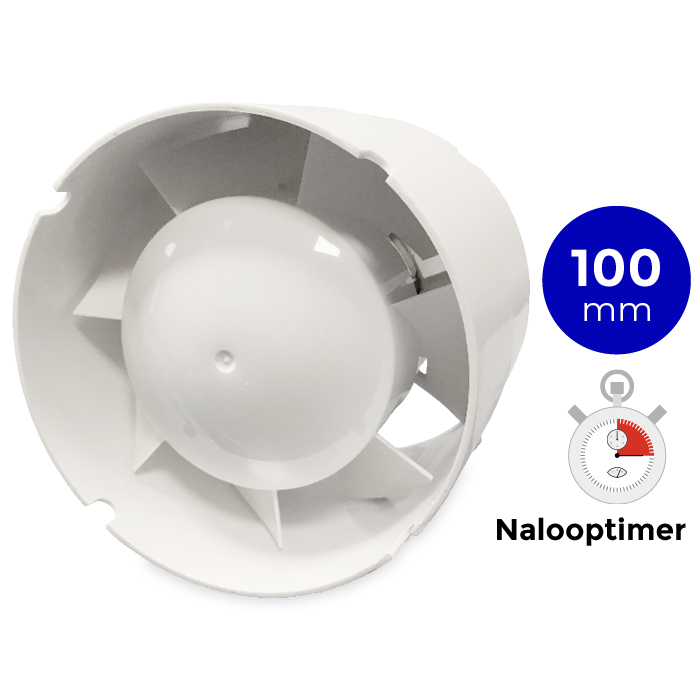 Blauberg TUBO100-T Rohreinschubventilator – 102 m3/h – Einschub IN 100-mm-Kanal – MIT TIMER