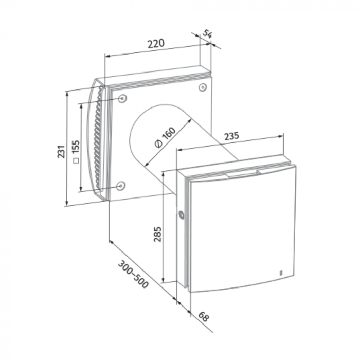 Blauberg VENTO Expert A50-1 dezentrales Lüftungsanlage mit WRG (WärmeRückGewinnung) – mit WLAN – drei Einstellpositionen – Schwarz - 50 m3/h Blauberg VENTO Expert A50-1 dezentrales Lüftungsanlage mit WRG (WärmeRückGewinnung) – mit WLAN – drei Einstellpositionen – Schwarz - 50 m3/h