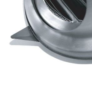 Rundes Lüftungsgitter Ø 160 mm aus Edelstahl mit Lamellen und Fliegendraht