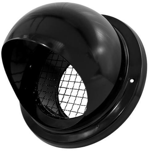 Kugelgitter SCHWARZ Ø 125 mm mit grobmaschigem Netz - hohe Durchlässigkeit Kugelgitter SCHWARZ Ø 125 mm mit grobmaschigem Netz - hohe Durchlässigkeit