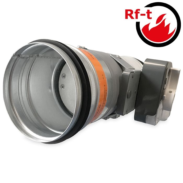 Brandklappe Ø 125 mm, manuelle Steuerung mit Schmelzlot bei 72°C + Feder