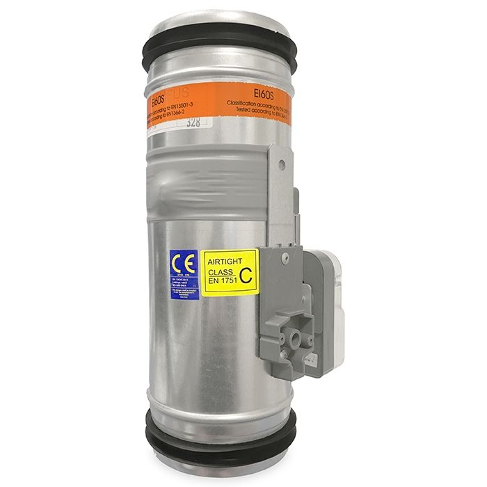 Brandklappe Ø 125 mm, manuelle Steuerung mit Schmelzlot bei 72°C + Feder