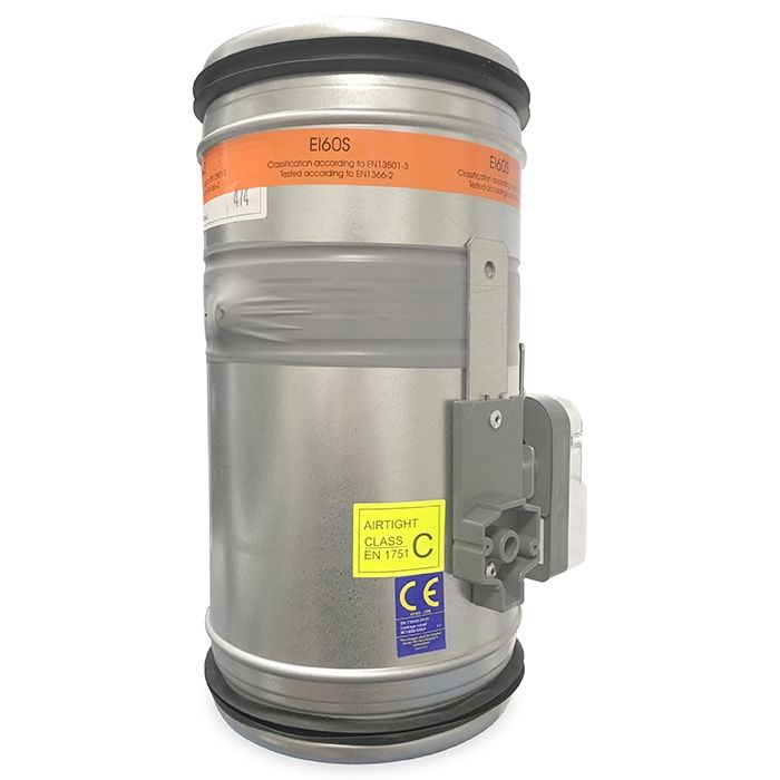 Brandklappe Ø 250 mm, manuelle Steuerung mit Schmelzlot bei 72°C + Feder