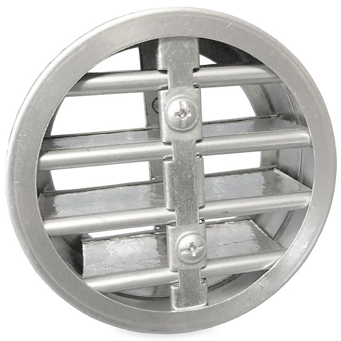 Feuerbeständiges rundes Lamellengitter Ø 100 mm - High Performance (Boden/Außenwand Anwendung)