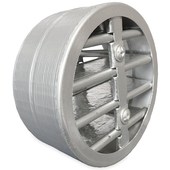 Feuerbeständiges rundes Lamellengitter Ø 100 mm - High Performance (Boden/Außenwand Anwendung)