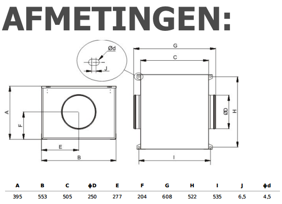 S&P CAB-250 ECOWATT energiesparende EC-Lüfterbox 1220 m3/h - schallgedämpft - Anschluss 250 mm