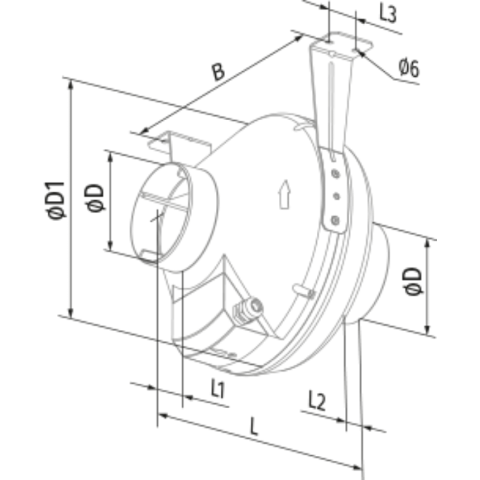 Blauberg CENTRO (Hochdruck)-Rohrventilator - Kunststoff - Ø 150/160mm - 460 m3/h Blauberg CENTRO (Hochdruck)-Rohrventilator - Kunststoff - Ø 150/160mm - 460 m3/h