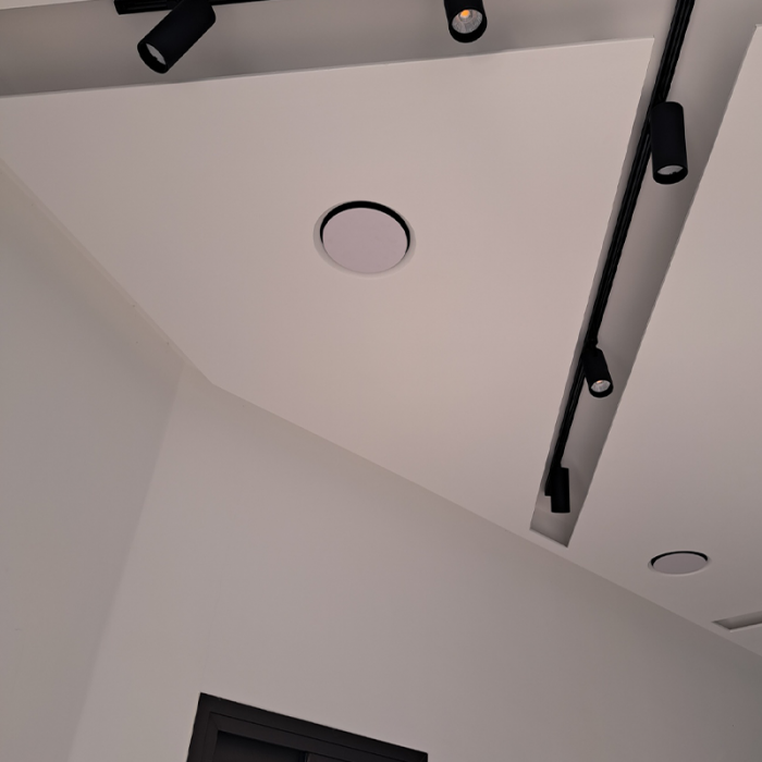 Whisper einstellbares Designventil - RUND - 125mm - Zuluft/Abluft - Weiß - mit Plenum