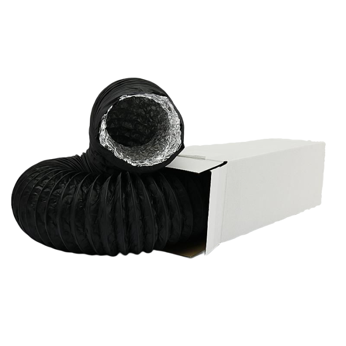 Flexibler Lüftungsschlauch unisoliert - Schwarz - Ø 125mm - KARTON zu 10 METERN