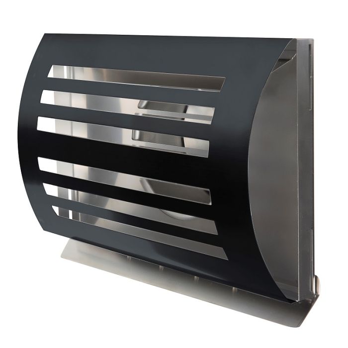 Design-Wetterschutzgitter PREMIUM LINE -DELTA- Ø 150 mm mit grobmaschigem Draht – SCHWARZ RAL7021