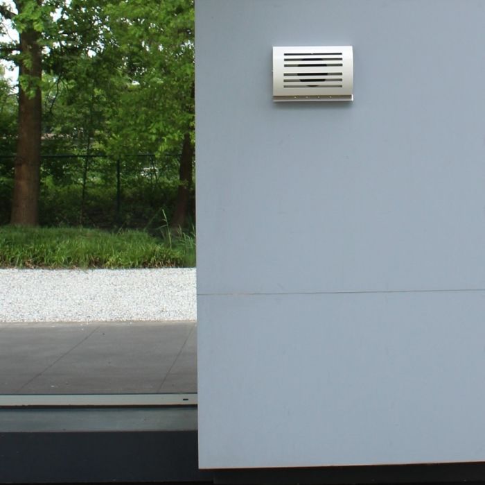 Design-Wetterschutzgitter PREMIUM LINE -DELTA- Ø 125 mm mit Rückschlagklappe – WEISS RAL9010