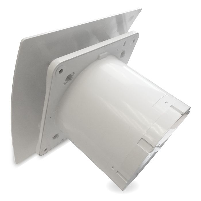 Pro-Design Badlüfter – mit Nachlauf (KW125T) – Ø 125 mm – Kunststoff – Weiß