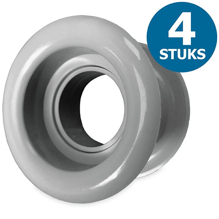 Runde Türgitter Ø 40 mm – Kunststoff Grau – 4-Stück-Packung