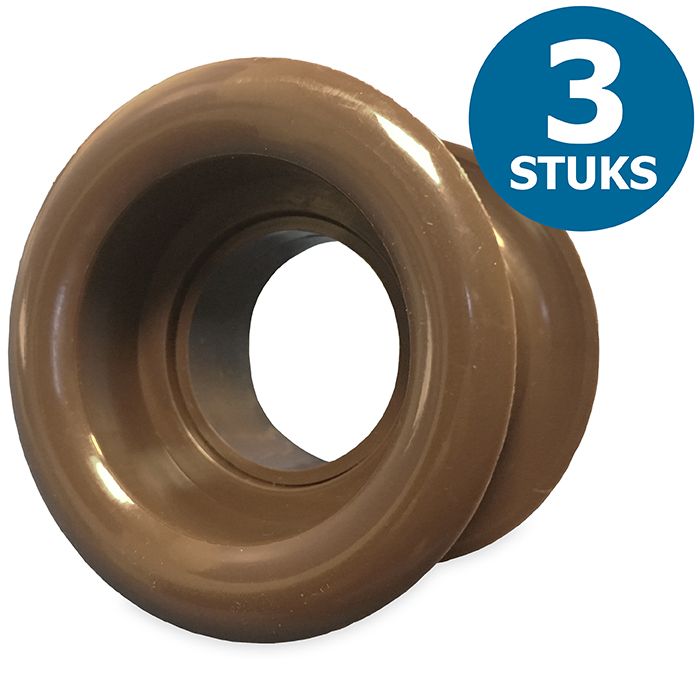 Runde Türgitter Ø 40 mm – Kunststoff braun – 3-Stück-Packung