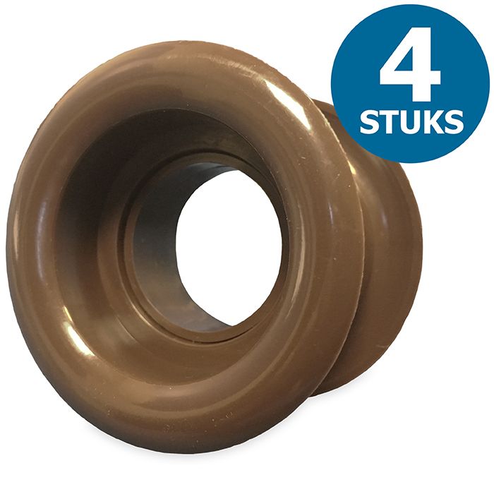 Runde Türgitter Ø 40 mm – Kunststoff braun – 4-Stück-Packung