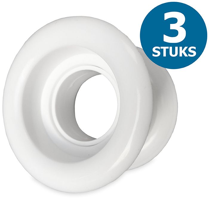 Runde Türgitter Ø 40 mm – Kunststoff Weiß – 3-Stück-Packung