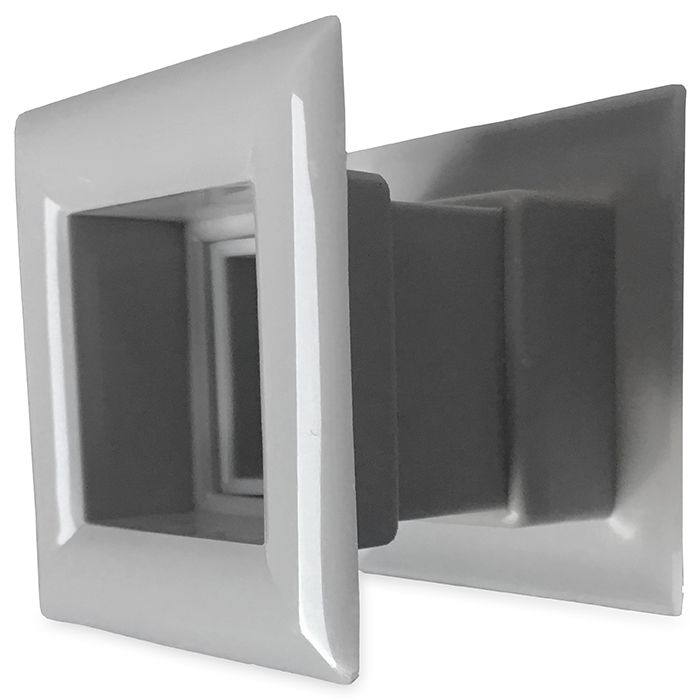 3Quadratische Türgitter 29 x 29 mm – Kunststoff grau – 4-Stück-Packung