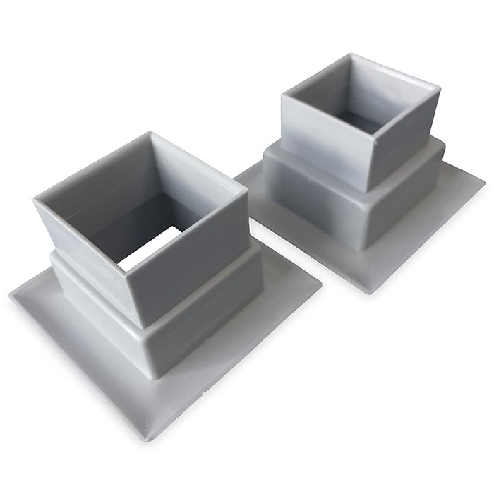 Quadratische Türgitter 29 x 29 mm – Kunststoff grau – 4-Stück-Packung