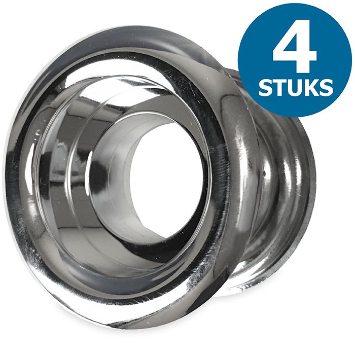 Runde Türgitter Ø 40 mm – Kunststoff Chrom – 4-Stück-Packung