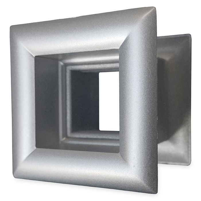 Quadratisches Türgitter 29 x 29 mm – Kunststoff metallic grau