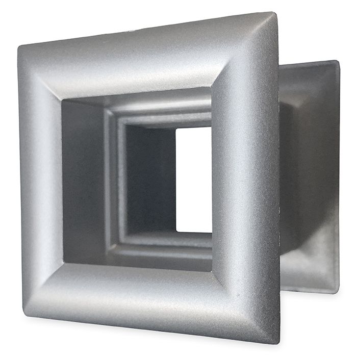 Quadratische Türgitter 29 x 29 mm – Kunststoff metallic grau – 3-Stück-Packung