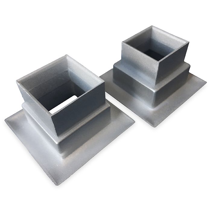 Quadratisches Türgitter 29 x 29 mm – Kunststoff metallic grau